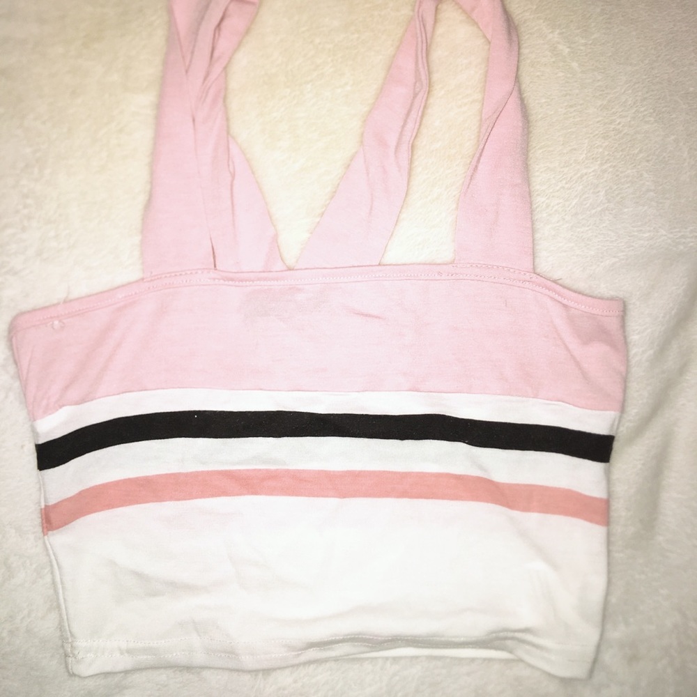 Pink cropped cami.